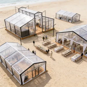 Black Aluminum Frame Tempered Glass Orangery Atrium Wedding Tent