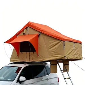 Black Aluminum Shell Extended Soft Rooftop Tent 420D Oxford 3000mm Waterproof Four-season Quick Automatic Opening for SUV Pickup