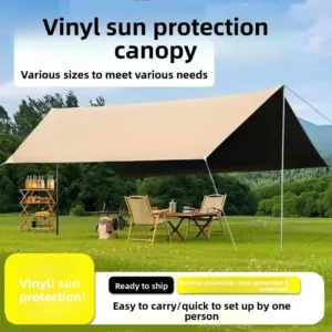 Black-Coated Butterfly-Shaped Extra-Large Thickened Tent for Outdoor Camping, Windproof Waterproof Sun-Proof
