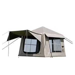 Black Vinyl UV resistant 3000mm+ Waterproof PVC Portable Automatic Inflatable Four season Outdoor Luxury Camping Tent for 6 8