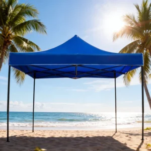 Blue 3×3 Portable Trade Show Tent Printable Customizable Fabric Diagonal Bracing Straight