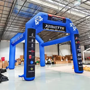 Blue Inflatable Tent with Velcro Banner, Custom Printing and Logo Design