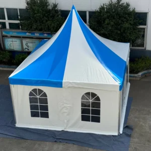Blue Stripe Trade Show Tents in Various Sizes Including 5x5m 6x6m 7x7m 8x8m 10x10m