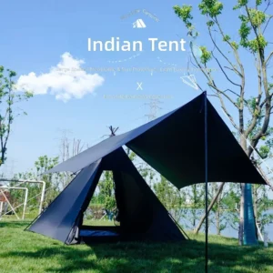Breathable Teepee Tent Blackout Coating Heat Insulation Pyramid Tent Instant Setup Canopy Tent