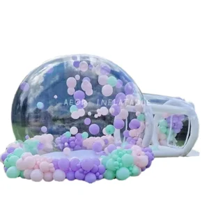Bubble Bounce House with Balloons Blowing Inside Clear Crystal Igloo Inflatable Dome Tent
