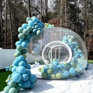 Bubble Party Tent, Giant Clear Inflatable Crystal Igloo Dome Kids’ Fun House with Balloons