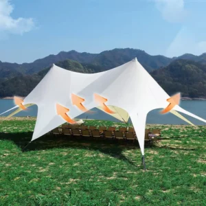 Butterfly-Style Dome Canopy Camping Tent Outdoor Extra-Large Waterproof Sun-Proof Iron 3000mm Manual Sky Screen