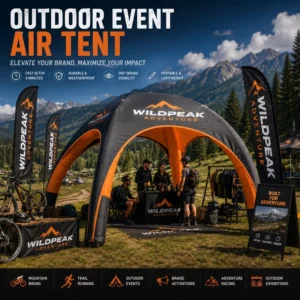 CATC Custom Logo Waterproof Inflatable X Tent Electric Pump Outdoor Adventure Air Dome Gazebo for Mountain Biking Trail Running