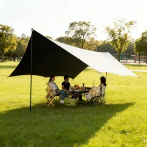CT008 Outdoor Camping Tarp Portable Shelter Rectangle Oxford Cloth Four-Season Waterproof Single Layer Sun