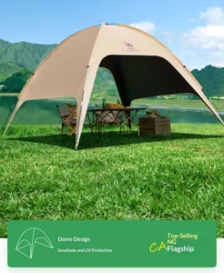 Camel Dome Canopy Tent Outdoor Camping UPF50+ Protection Integrated Sunshade Black Coating Easy to Open Umbrella Fabric Summer