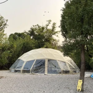 Camping 10-16m Outdoor 4 Season White Glamping Geodesic Dome Tent PVDF Fabric Customizable Size for Event Resort