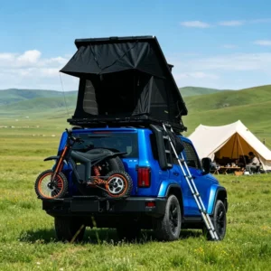 Camping 4×4 Aluminum Triangle Clamshell Hard-Shell Rooftop Tent