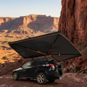 Camping Aluminum Shell Freestanding 270 Shadow Degree Awning 4×4 Roof Top Wrap Around Tent Right Side Left Side Awning