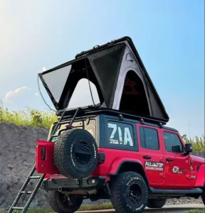 Camping Car Aluminum Alloy Roof Tent Foldable Outdoor with Off road Vehicle Ladder for 4 Person Solar Panels Mesa Mesa 001