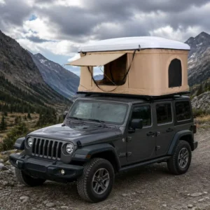 Camping Car Rooftop Tent ABS Hard Clamshell Black Aluminum Custom 3-4 Person Hard Shell Roof Top Tent