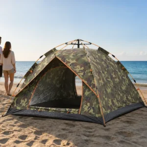 Camping Dome Tent Double-layer Fiberglass Automatic Portable Folding Waterproof One Bedroom Ready to Use All Season