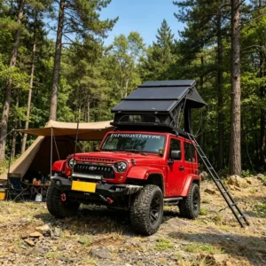 Camping Hard Shell Triangle Clamshell Rooftop Tent 4×4 Ultra Thin Aluminum