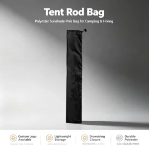 Camping Hiking Pole Bags Polyester Sunshade Tent Rod Bag Custom Logo