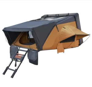 Camping Roof Tent with 2 Support Rods >3000mm Waterproof LED Strip & USB Socket Quick Automatic Opening