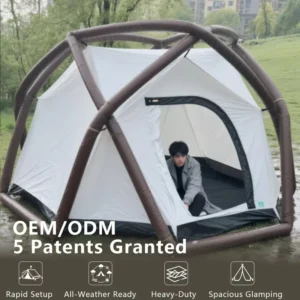 Camping Tent Customized Design Double-Decker Mosquito Proof Quick Open Airtight Inflatable Tent