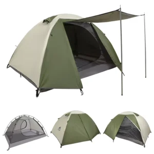 Camping Tent Outdoor Double-person Thickened Waterproof Double-layer PVC Camp Tent Portable Lightweight Four-season Pop-up Beach