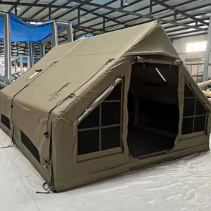 Camping Tents 12 Inflatable Glamping Tent Waterproof Oxford Fabric Outdoor Tents With Ground Beam