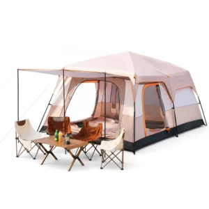 Camping Tents Outdoor Four Season Ridge Tent Double Layer Ventilated Windproof 2 Rooms 1 Hall 2 Persons 4500mm Waterproof Oxford