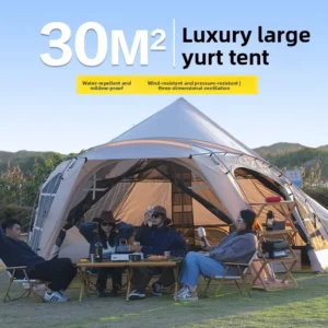 Camping Yurt-Style Tent for 12 Persons, Four-Season Double-Layer Outdoor Tent for Gatherings