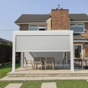 Cantilever Retractable Canopy Garden Patio Motorized Louvre Screen Outdoor Aluminum Motorized Gazebos Pergola