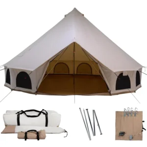 Canvas Bell Tent All-Season Camping and Glamping Tent Made from Breathable 100% Cotton Canvas