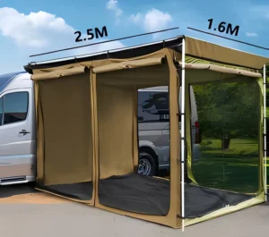 Car Awning Annex Room 420D PU Coated Oxford Cloth Waterproof Color Fastening Mesh Vehicle Side Extension Tent for Camping