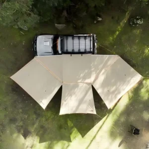 Car Awning Annex Room 420D PU Coated Oxford Cloth Waterproof Color Fastening Mesh Vehicle Side Extension Tent for Camping