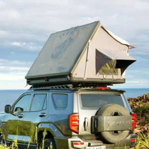 Car Camping Foldable Soft Roof Top Tent Oxford Aluminum Alloy Lightweight Waterproof Windproof UV Resistant Quick Setup