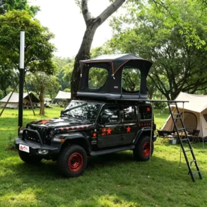 Car Roof Top Tent 2-3 Persons Canvas SUV Outdoor Rooftop Inflatable Air Tent