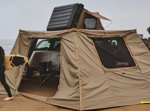 Car Rooftop Tent 420D PU Coated Oxford Cloth 3000mm Water Resistant Mesh Window Camping Extension Room