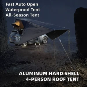 Car Rooftop Tent Hard Shell Clamshell 4 Person Waterproof Canvas Awning Overland Vehicle Mounted