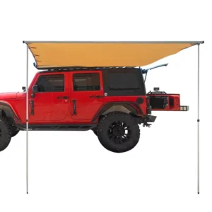 Car Side 420D Oxford Fabric Awning for Outdoor Camping Aluminum Support Rods Car Side Tent Rainproof and Sunshade Awning