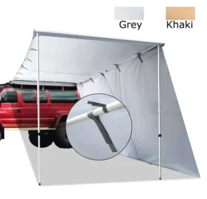 Car Side Awning 2×2.5m 420D Ripstop 680g PVC Aluminum Poles 4WD SUV Pickup Waterproof UV Camping Awning OEM Custom