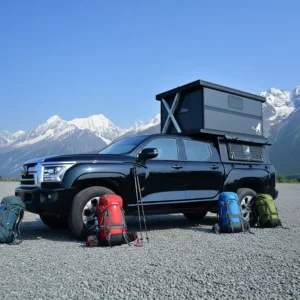 Carbon Fiber Electric Hard Wall Rooftop Camper Summer Tent Automatic Opening for Pickup Truck Van RV Overland Camping