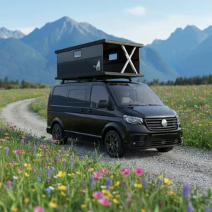 Carbon Fiber Electric Rooftop Hard Shell Triple Layer Pop Camper Remote Control Waterproof Van RV Pickup Four-Season X-V4