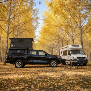 Carbon Fiber Hard Shell Electric Rooftop Camper Automatic Opening Pickup Truck Van RV Custom Build Triple Layer Tent