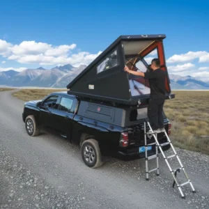 Carbon Fiber Hardshell Rooftop Sleeping Pod Pop Up Camper 4 Season Waterproof Triple Layer Quick Automatic Opening