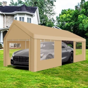Carport 12x20ft Heavy Duty Portable Garage 2.0 Powder Coated Frame Waterproof Shelter Car Parking Shed