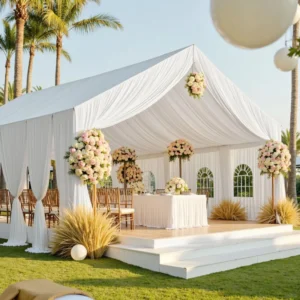 Ceiling Hanging Milk Silk Draping Roll Arch Swag Polyester Fabric Curtain Drape for Wedding Event Tent Backdrop Decor