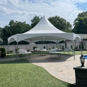 Celina Hexagonal Pinnacle Wedding Tent Waterproof UV Outdoor Party Marquee With Custom Decor for Garden Banquet Event