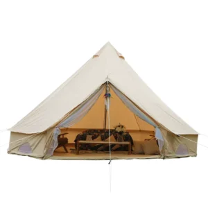 Ceyu New Style High Quality Glamping 3M 4M 5M 6M Glamping Canvas Bell Tents Pyramid Camping Mongolian Yurt
