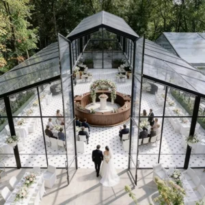 Chapel Banquet Clear Glass Orangery Atrium Tent Large Capacity Outdoor Wedding Party Tent