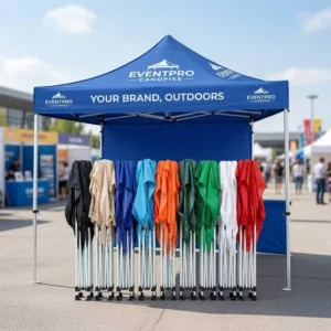 China Factory Custom Food Tent, 10x10ft Waterproof Folding Canopy, Printed Pink, for Events and Trade Shows