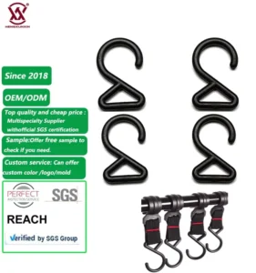 China Factory Plastic Triangle J Hook, 20 mm Flat Hook Buckle for Outdoor Tents