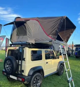 China Manufacturer One-Bedroom Waterproof Canvas Four-Season Hard ABS+PC Rooftop Tent, Telescoping Aluminum Ladder, Automatic